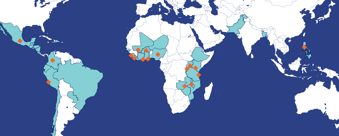 Map of IPA country offices from the IPA website