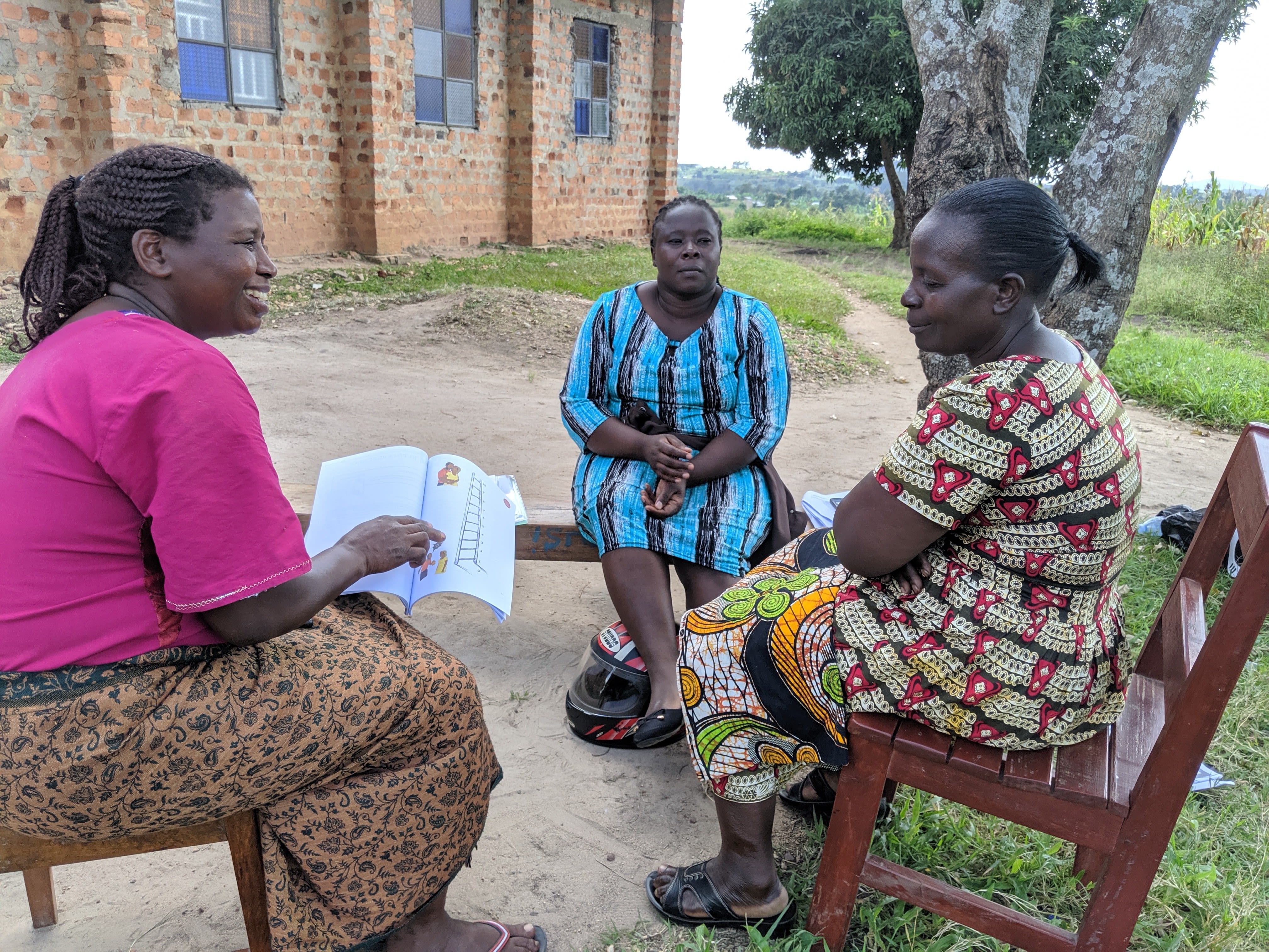Jackie Namubiru piloting content for the group sessions with Religious Leaders. (Photo by Justina Ojom/the International Rescue Committee)