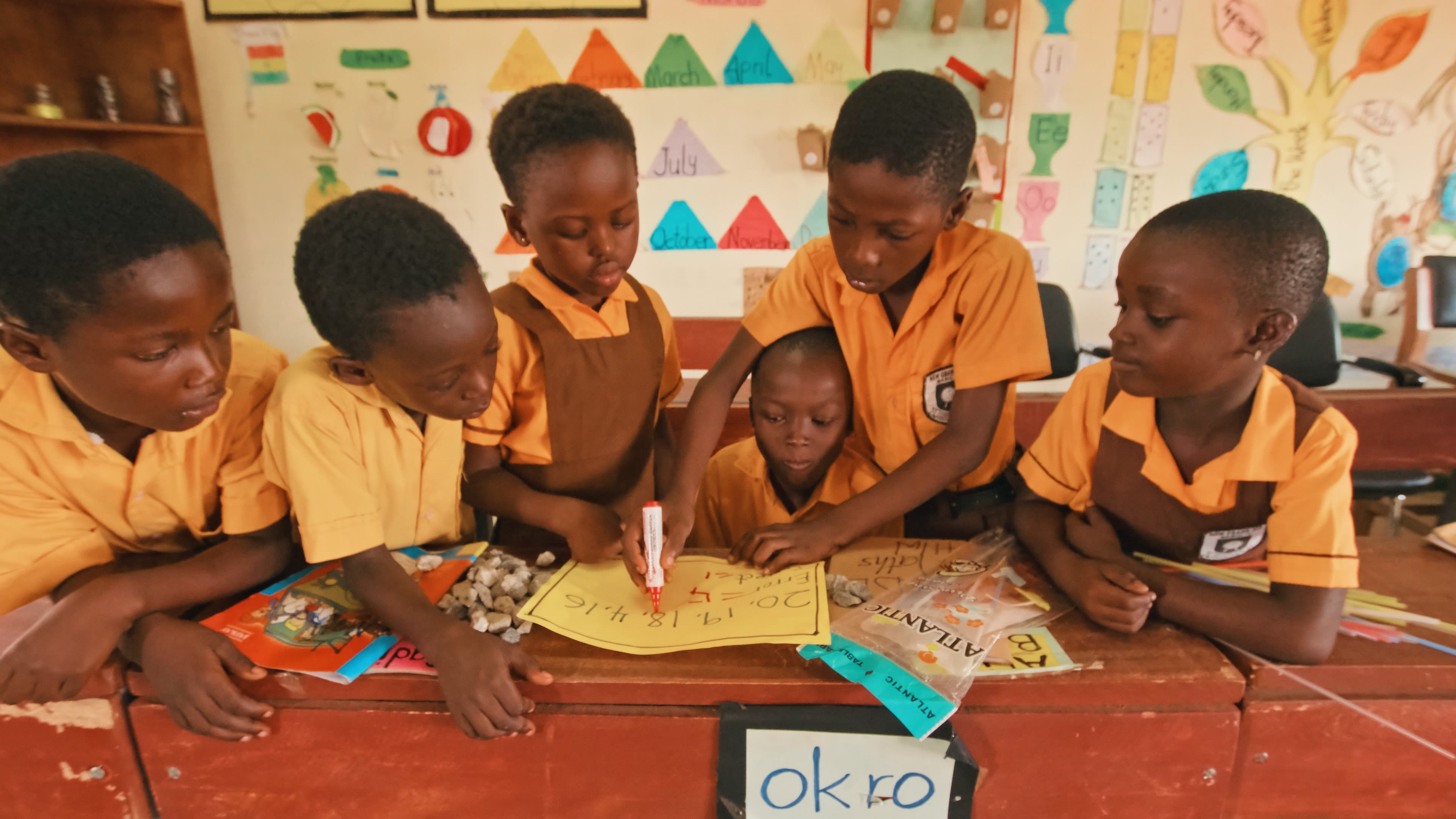 Photo of a Differentiated Learning reader booklet on a table in a classroom